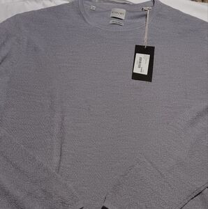MENS STITCH NOTE MELANGE  SWEATER GREY MERINO WOOL GRAY NWT